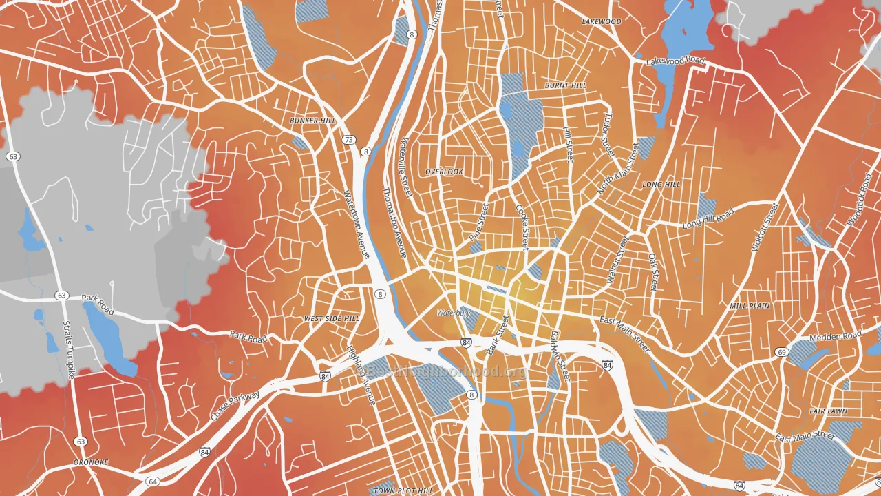 Transit Grade map of Cass Gilbert, Waterbury, CT