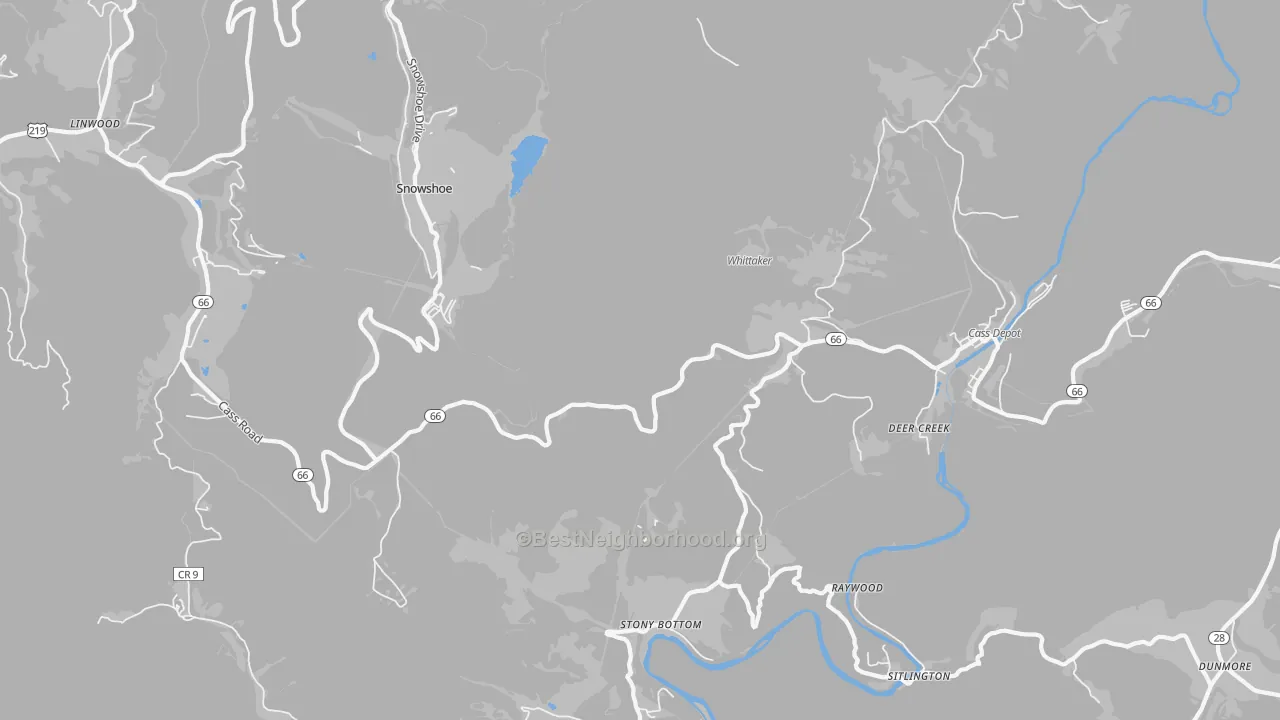 Transit Grade map of Cass, WV