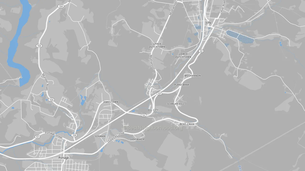 Transit Grade map of Cassandra, PA