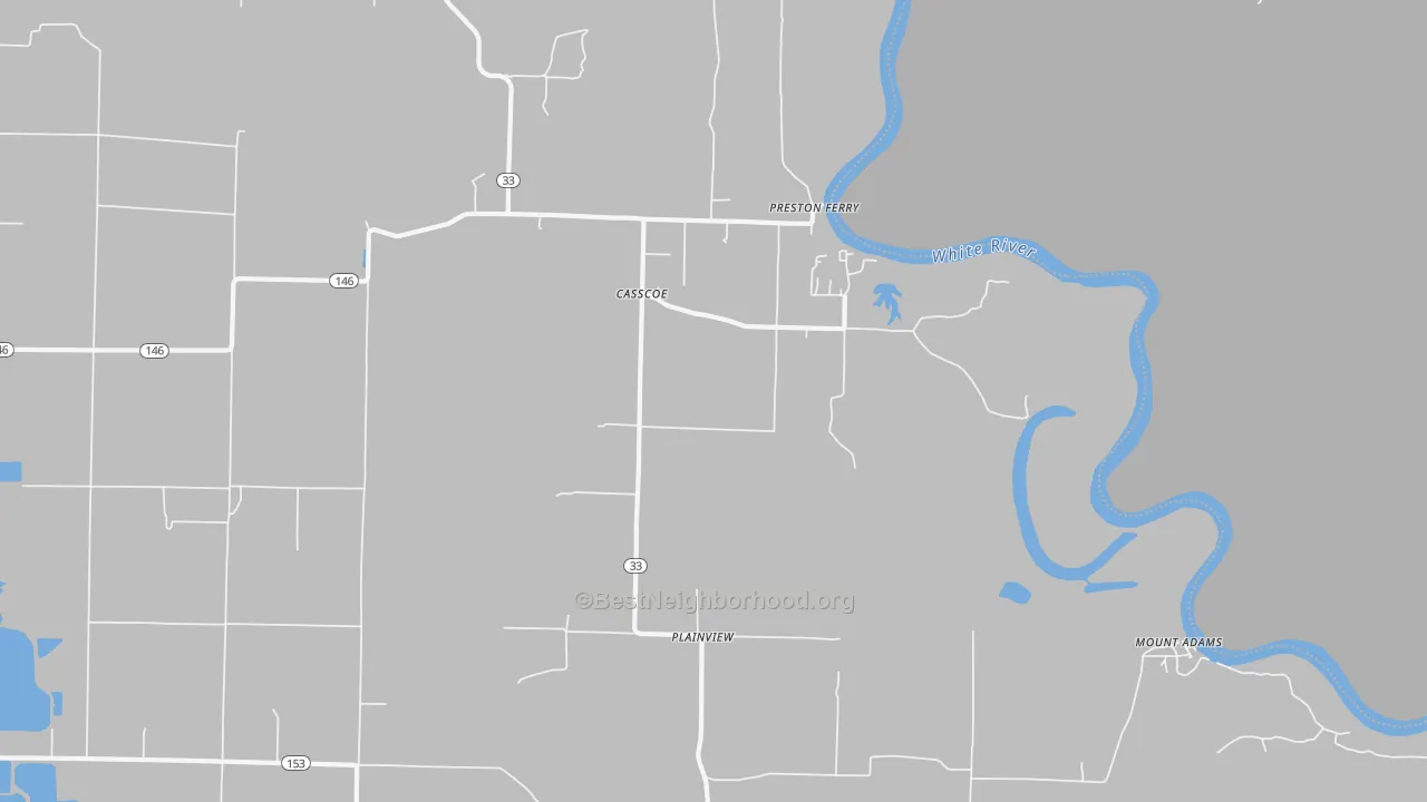 Transit Grade map of Casscoe, AR