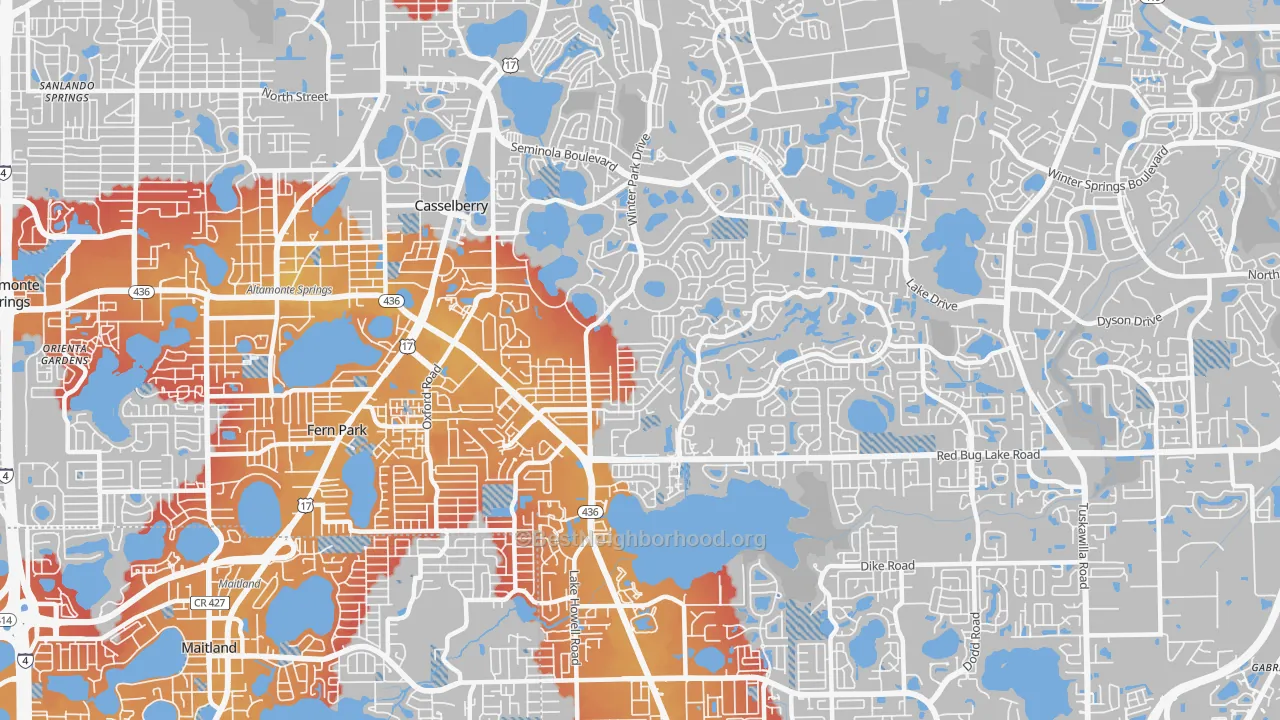 Transit Grade map of Casselberry, FL