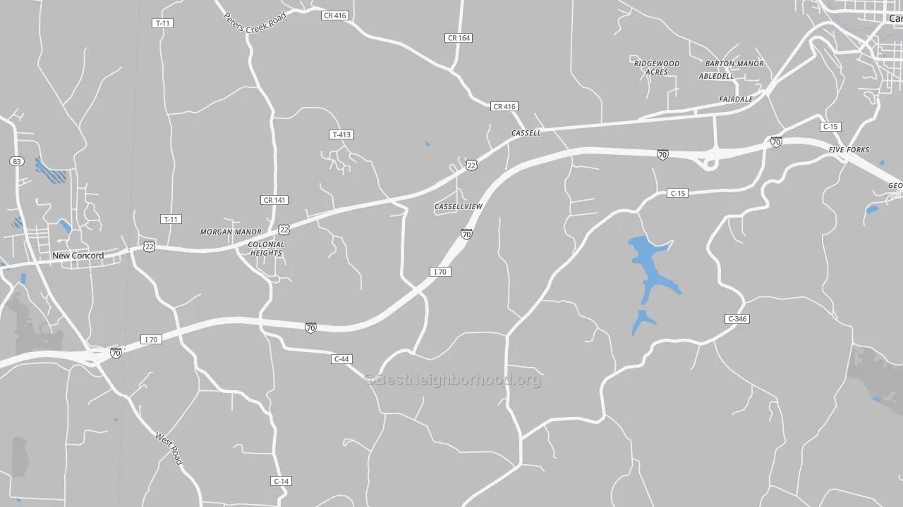 Transit Grade map of Cassell, OH