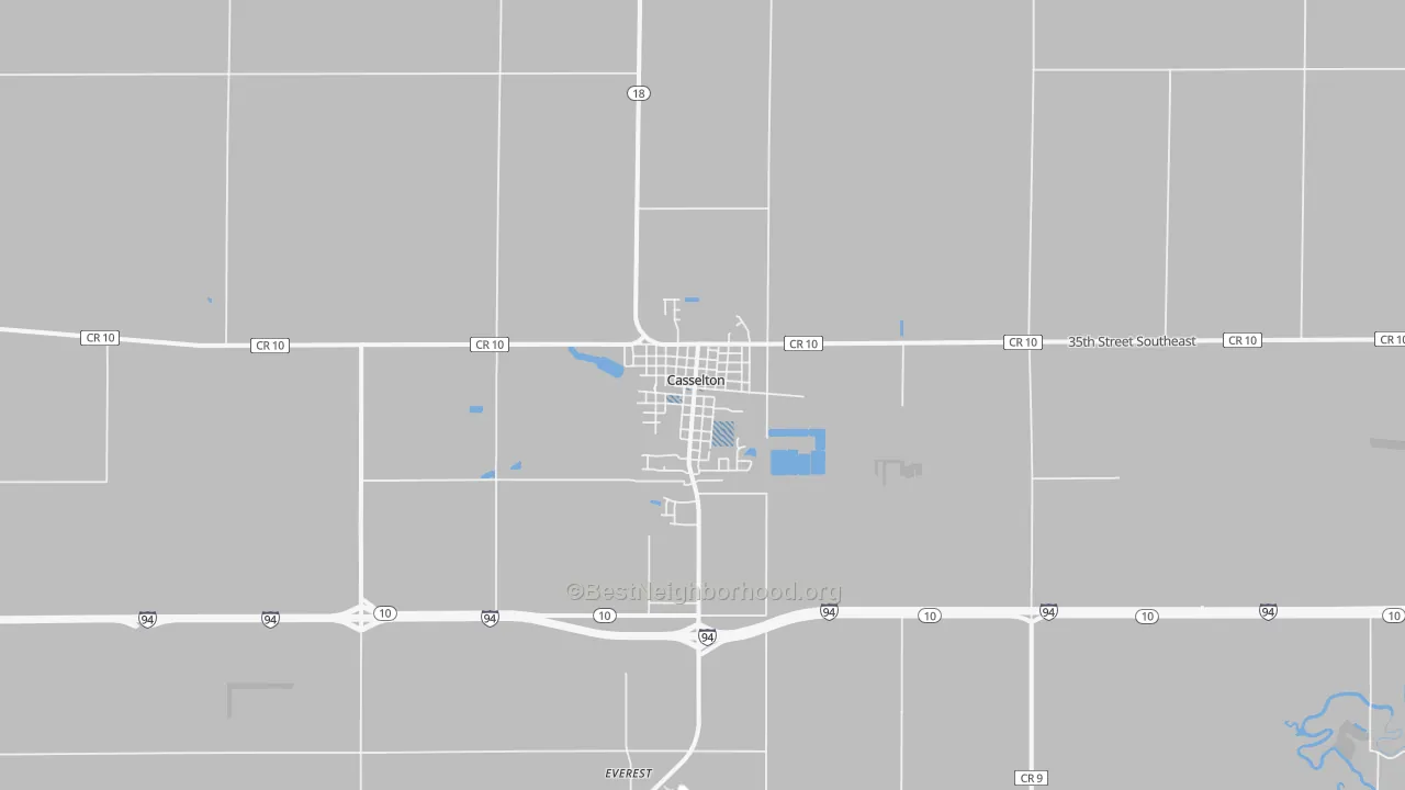 Transit Grade map of Casselton, ND