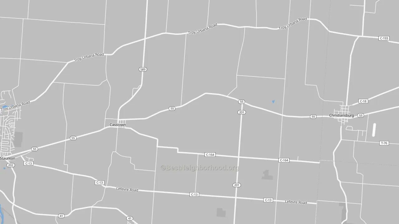 Transit Grade map of Casstown, OH