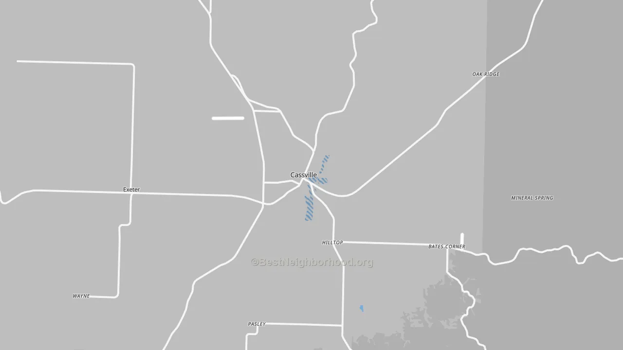 Transit Grade map of Cassville, MO