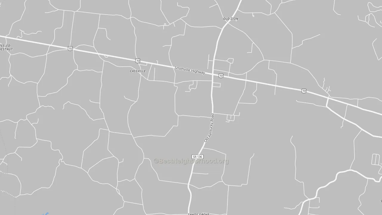 Transit Grade map of Cassville, TN
