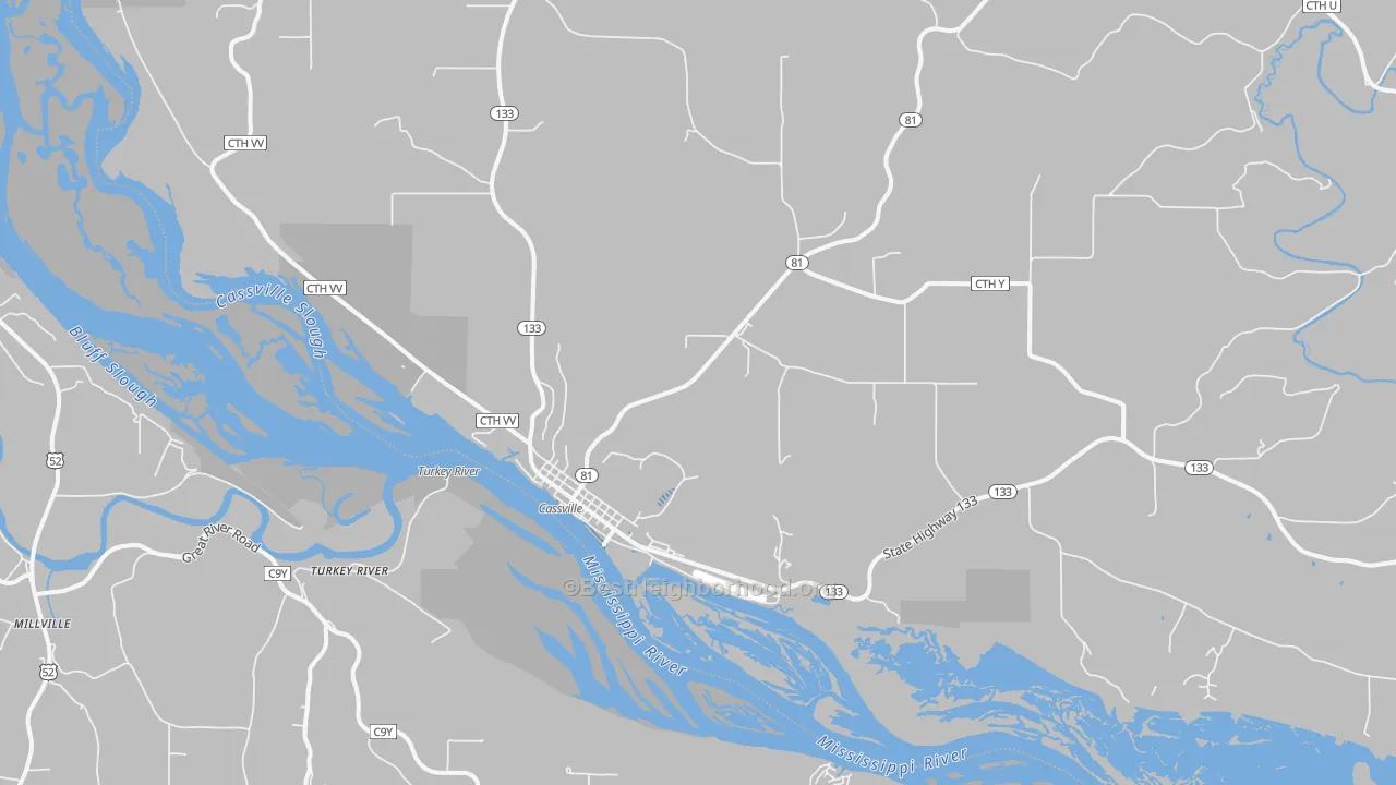 Transit Grade map of Cassville, WI