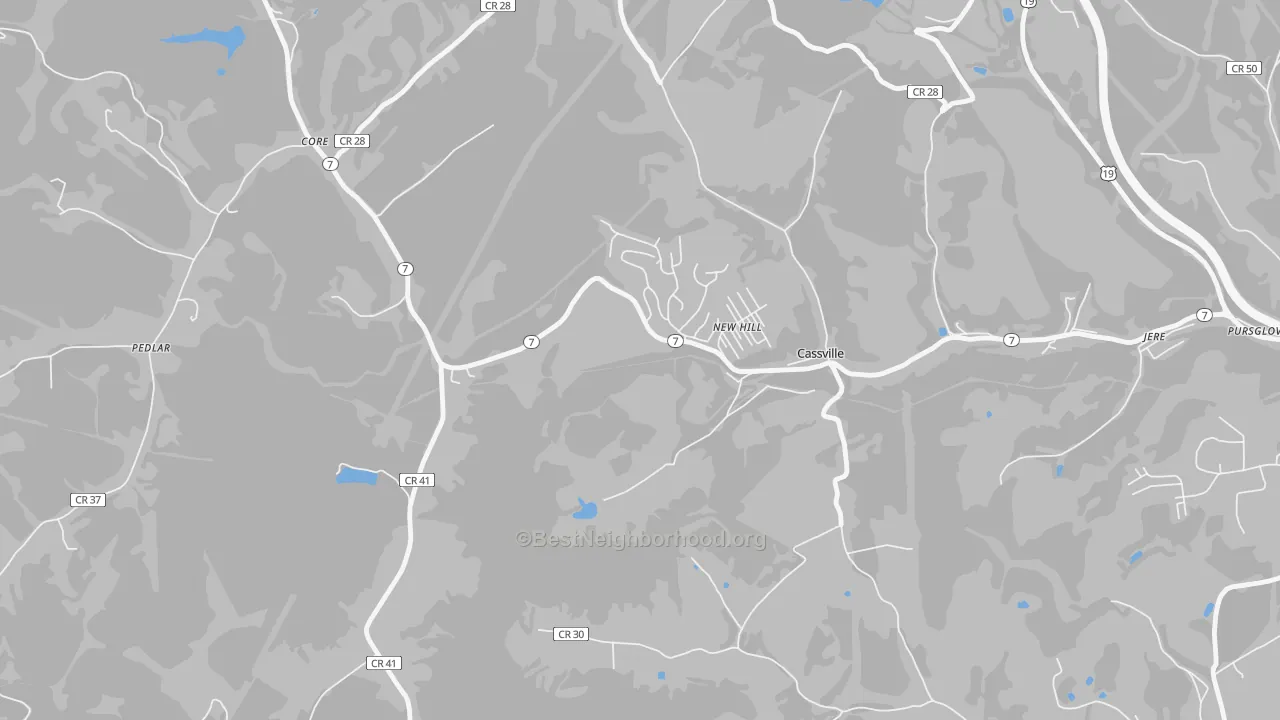 Transit Grade map of Cassville, WV