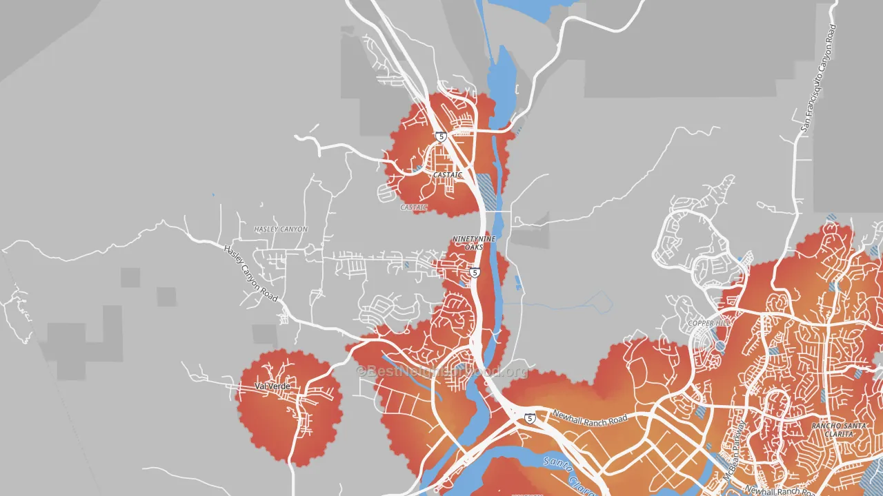 Transit Grade map of Castaic, CA