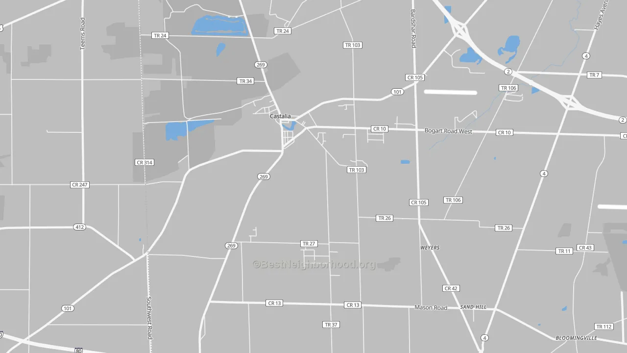 Transit Grade map of Castalia, OH
