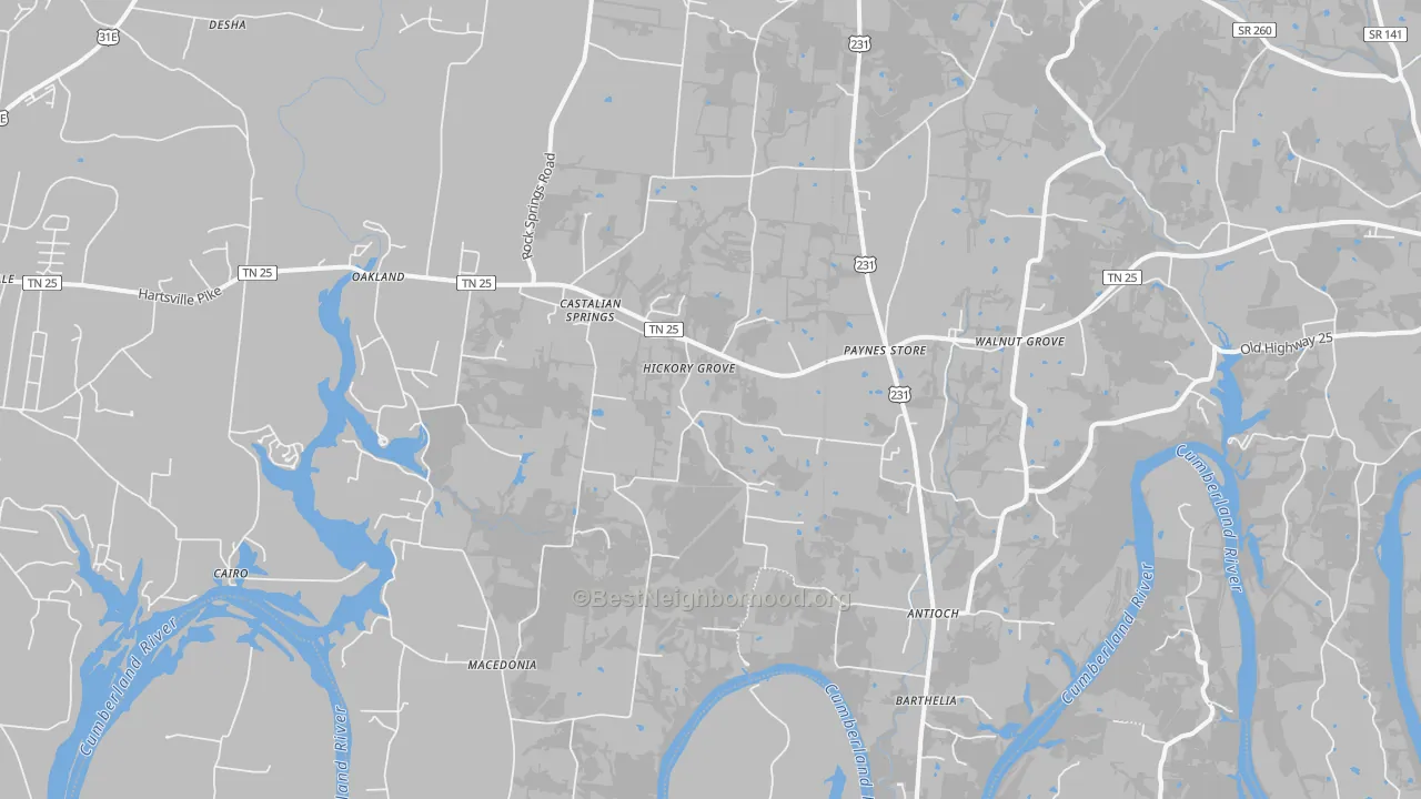 Transit Grade map of Castalian Springs, TN