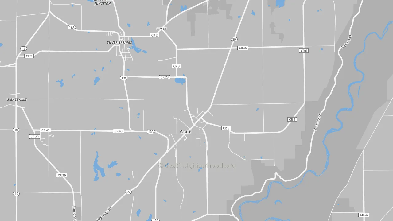 Transit Grade map of Castile, NY