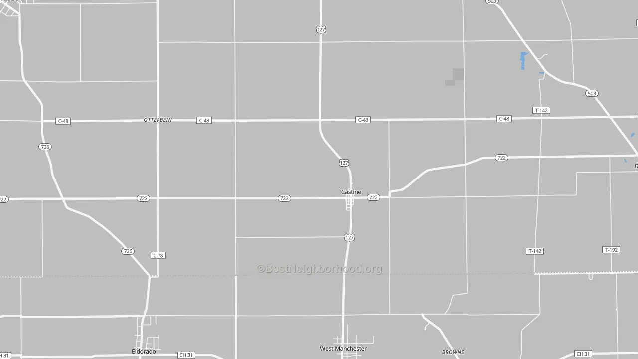Transit Grade map of Castine, OH