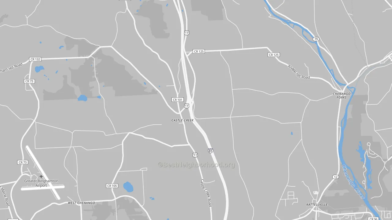 Transit Grade map of Castle Creek, NY