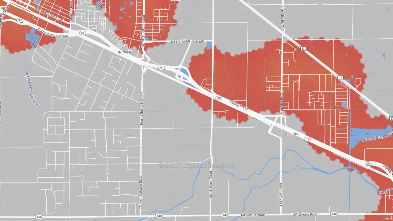 Transit Grade map of Castle Garden, CA
