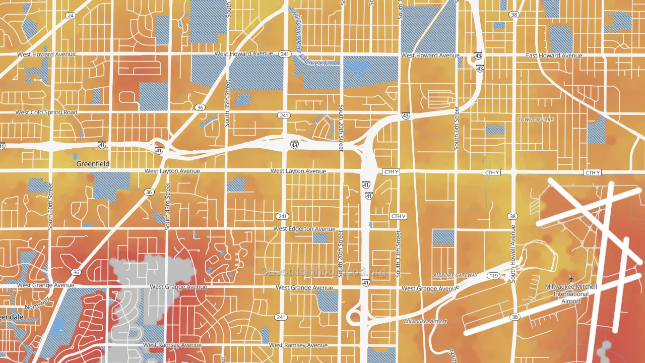 Transit Grade map of Castle Manor, Milwaukee, WI