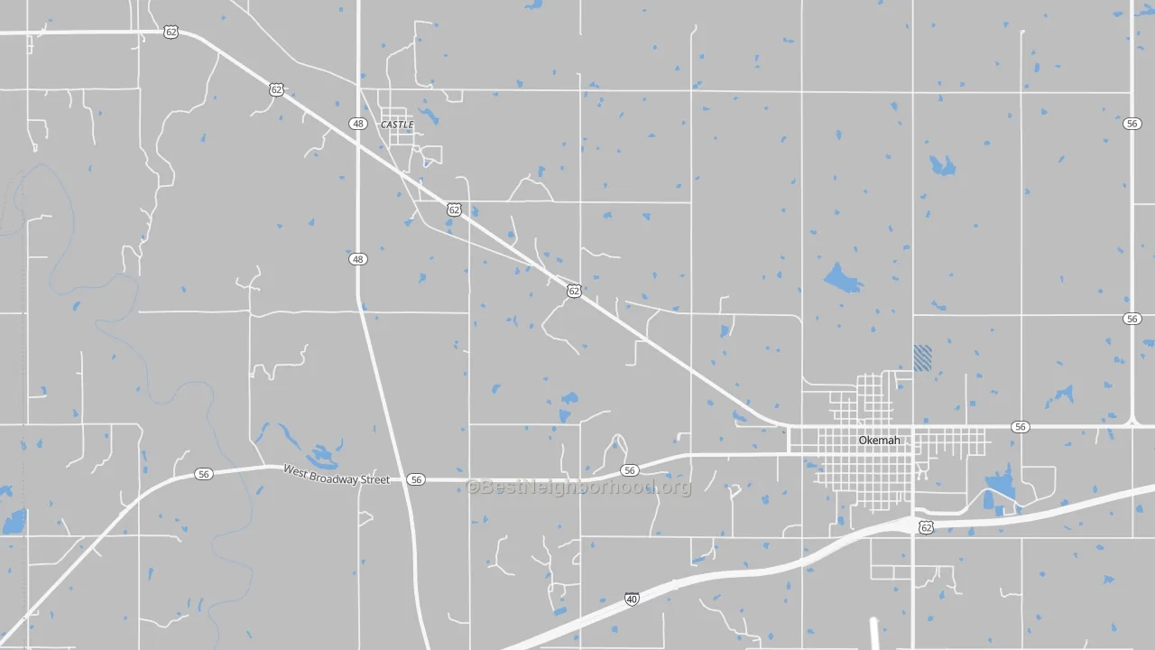 Transit Grade map of Castle, OK