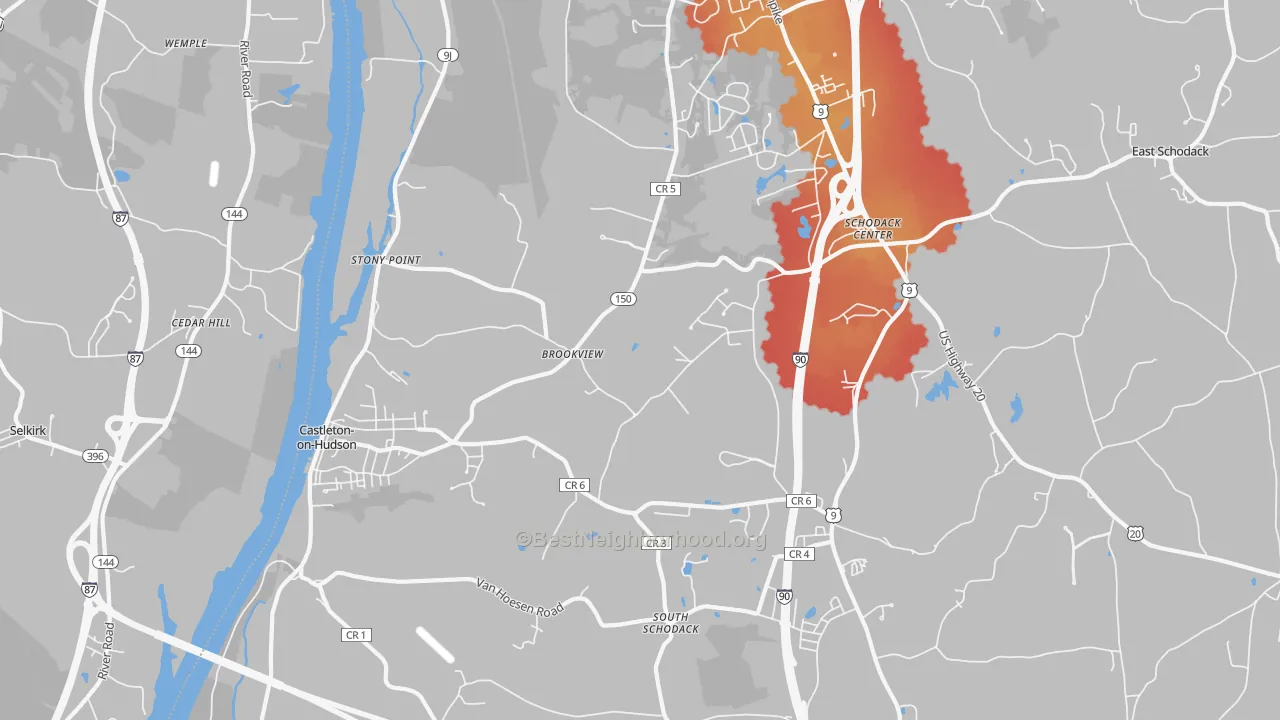 Transit Grade map of Castleton On Hudson, NY