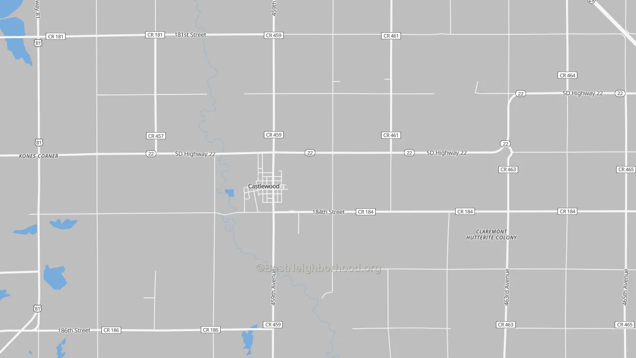 Transit Grade map of Castlewood, SD