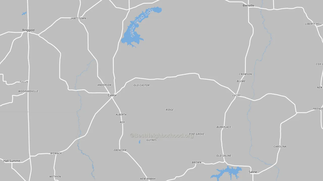 Transit Grade map of Castor, LA