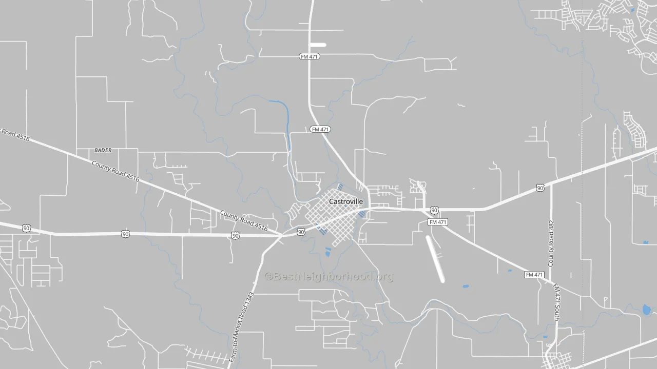 Transit Grade map of Castroville, TX