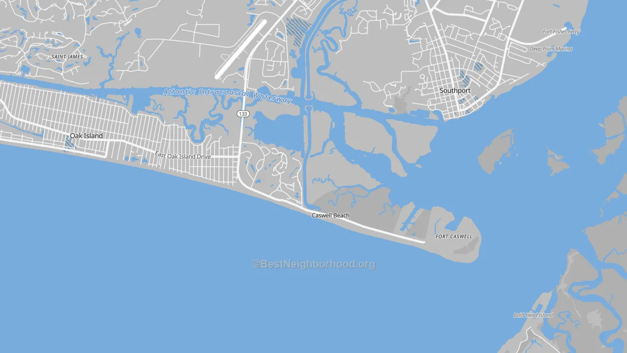 Transit Grade map of Caswell Beach, NC