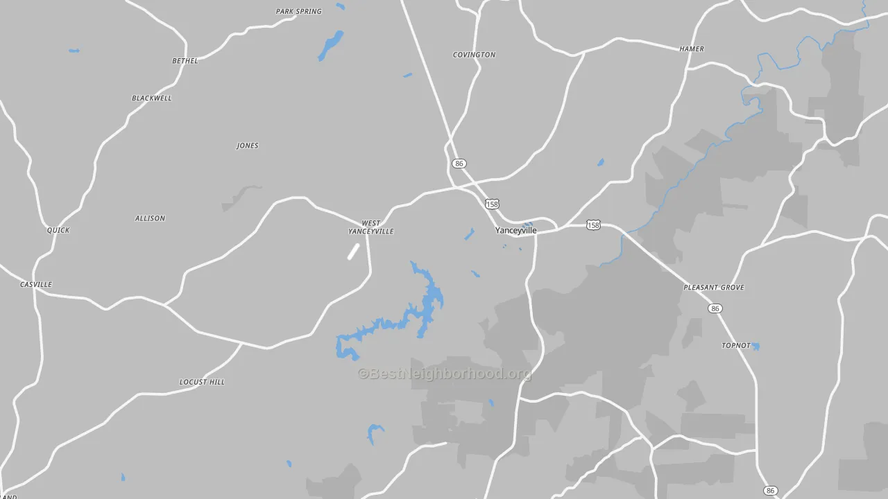 Transit Grade map of Caswell County, NC