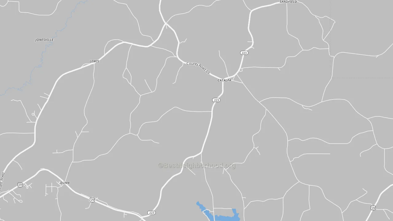 Transit Grade map of Catalpa, AL