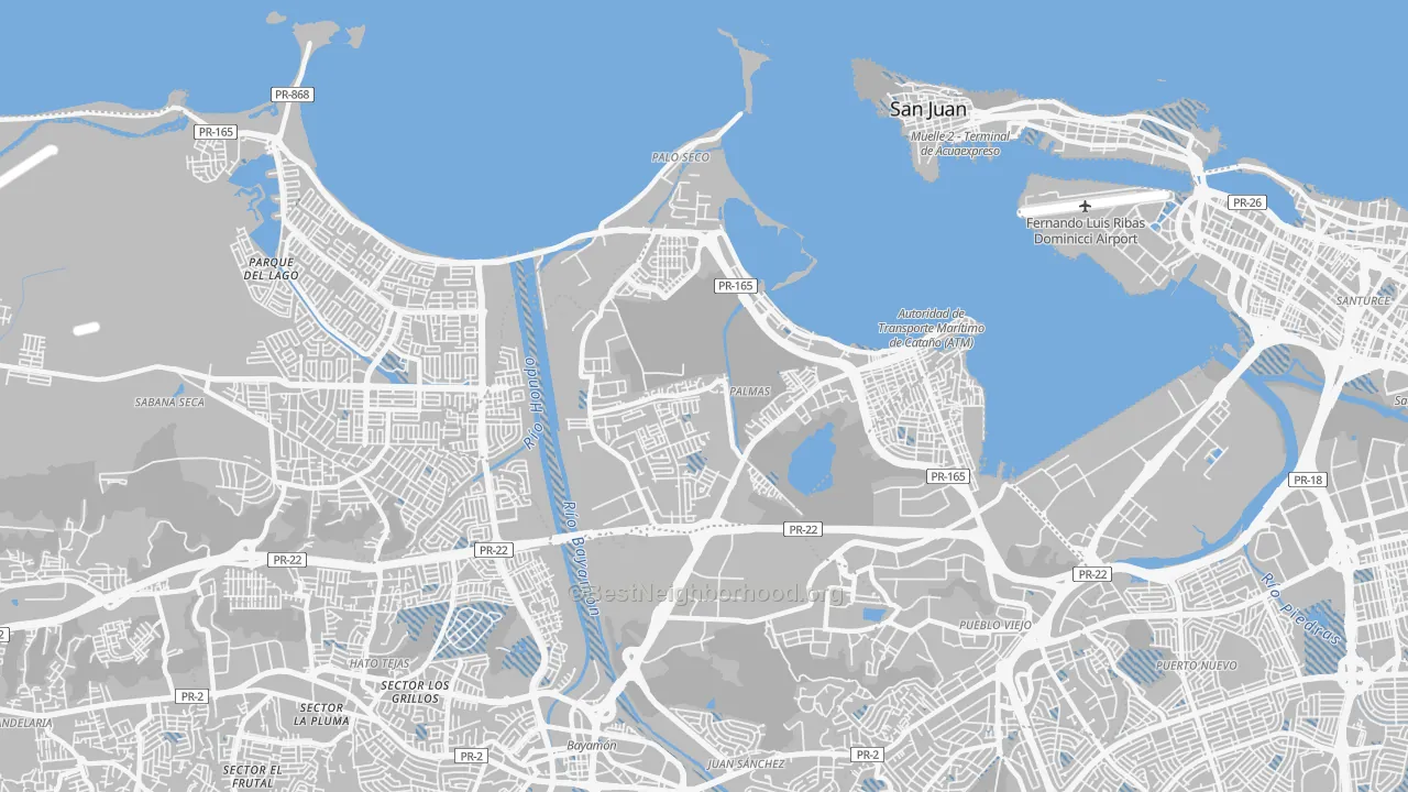 Transit Grade map of Catano Municipio, PR