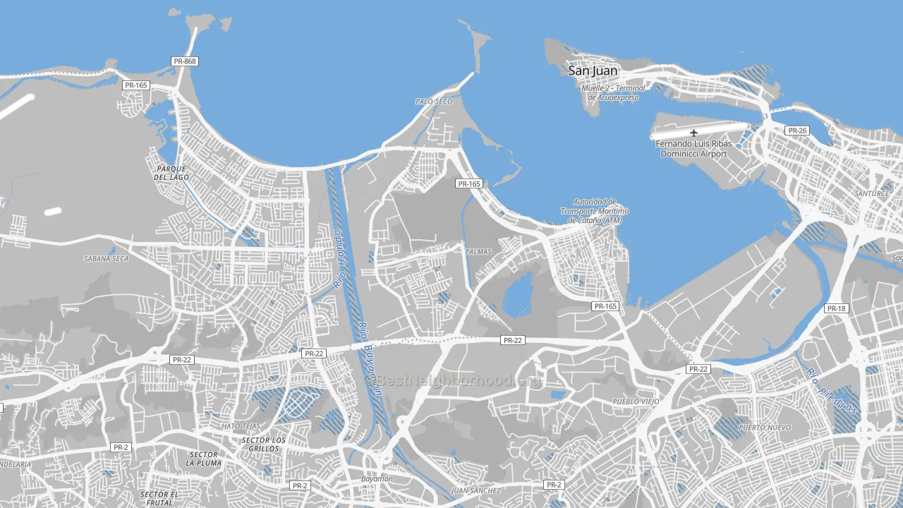 Transit Grade map of Catano, PR