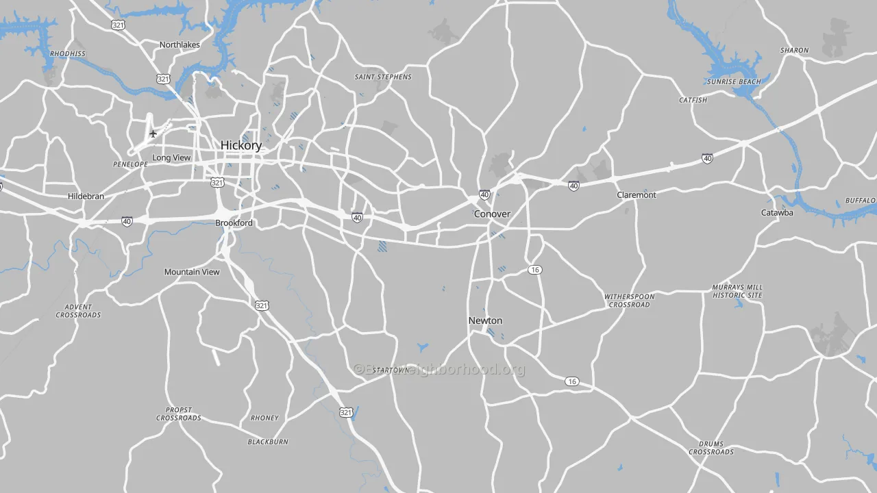 Transit Grade map of Catawba County, NC
