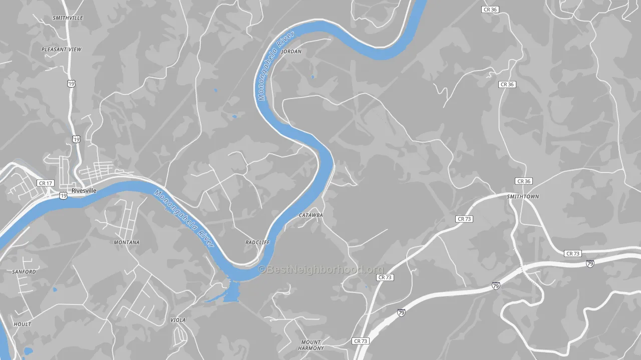 Transit Grade map of Catawba, WV