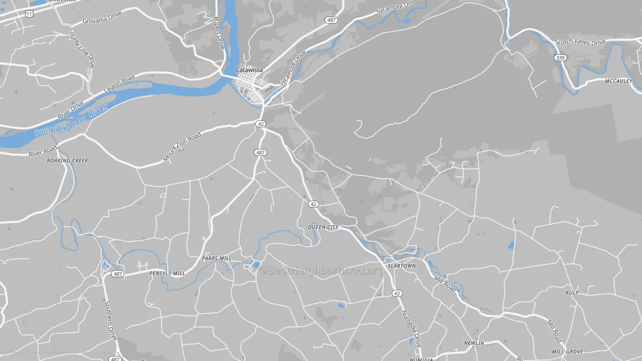 Transit Grade map of Catawissa, PA