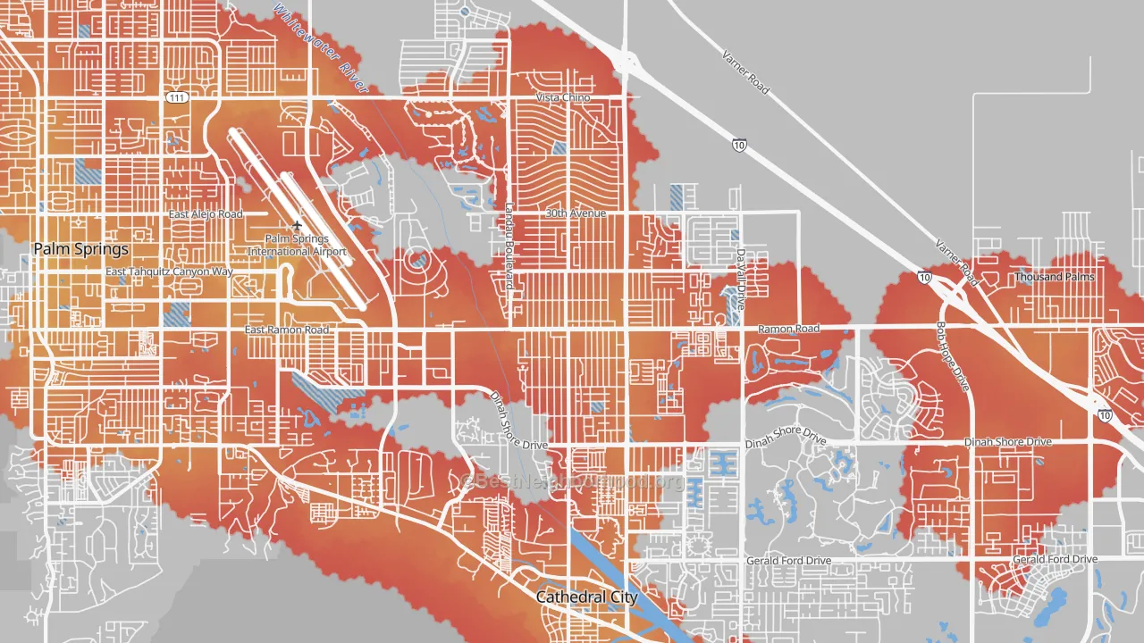 Transit Grade map of Cathedral City, CA