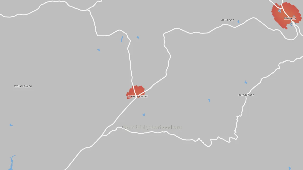 Transit Grade map of Catheys Valley, CA