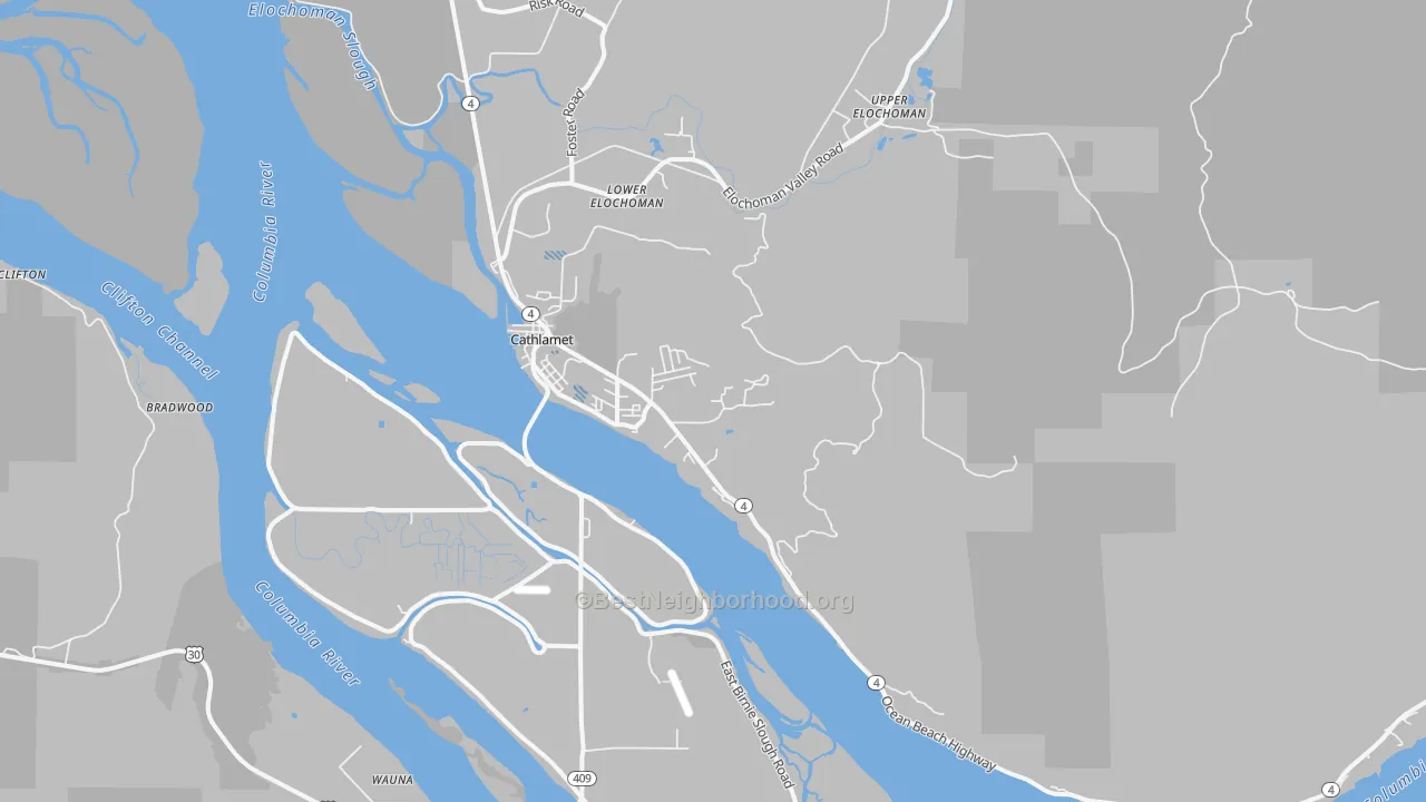 Transit Grade map of Cathlamet, WA