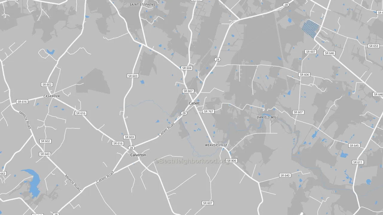 Transit Grade map of Catlett, VA
