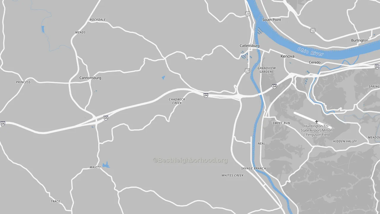 Transit Grade map of Catlettsburg, KY