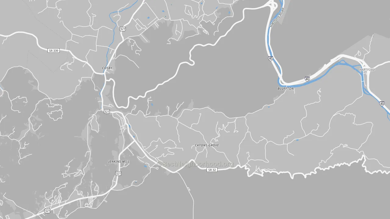 Transit Grade map of Catons Grove, TN