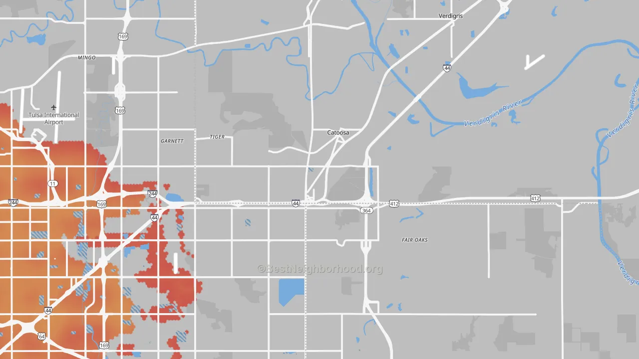 Transit Grade map of Catoosa, OK