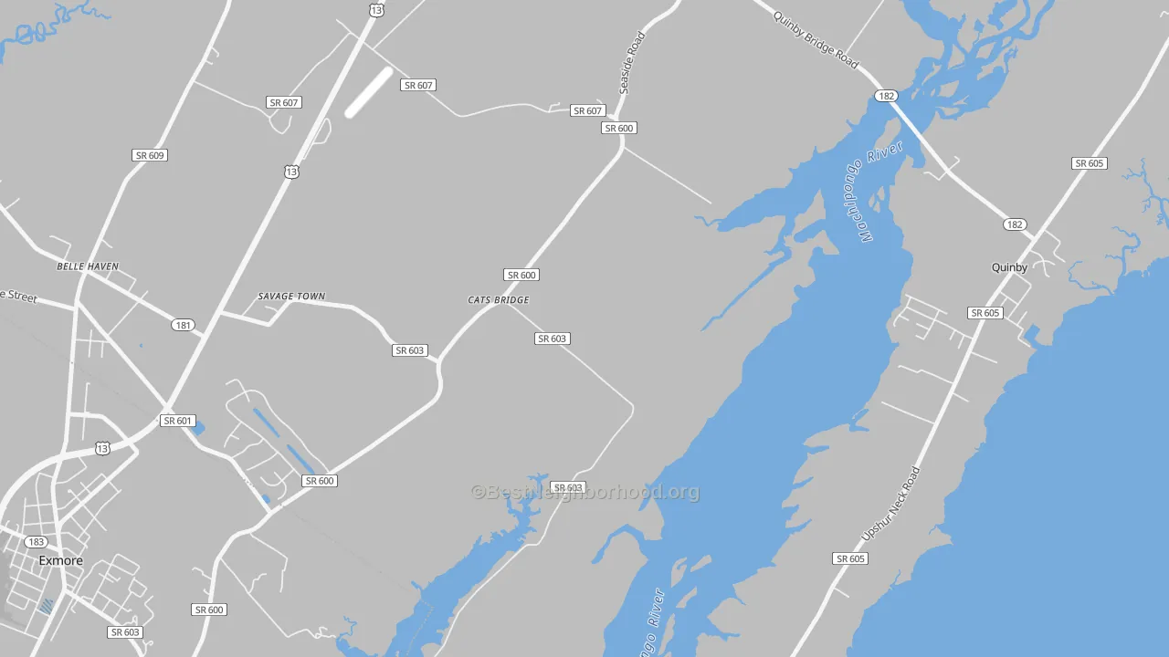 Transit Grade map of Cats Bridge, VA