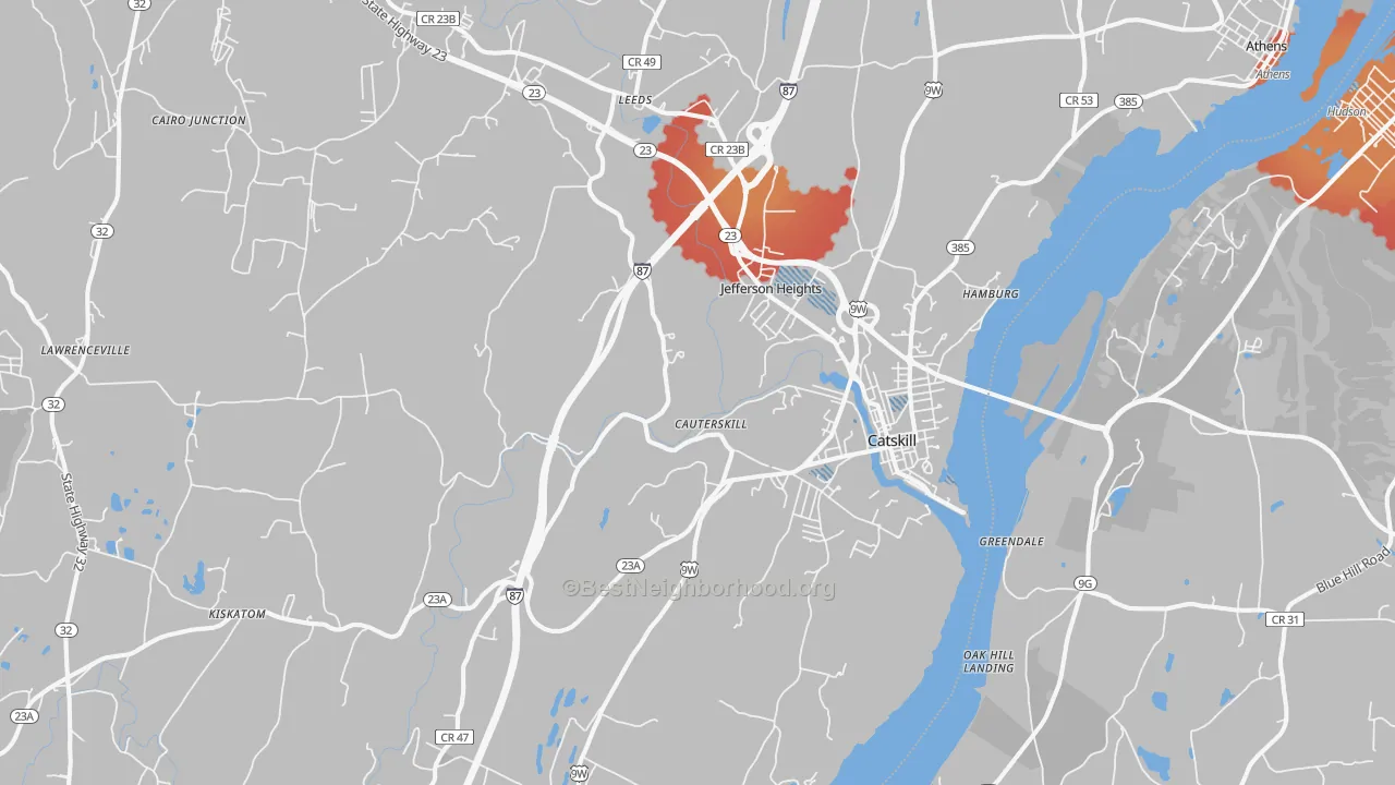 Transit Grade map of Catskill, NY