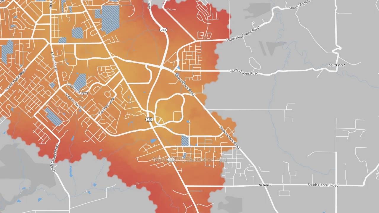 Transit Grade map of Caufield, Oregon City, OR