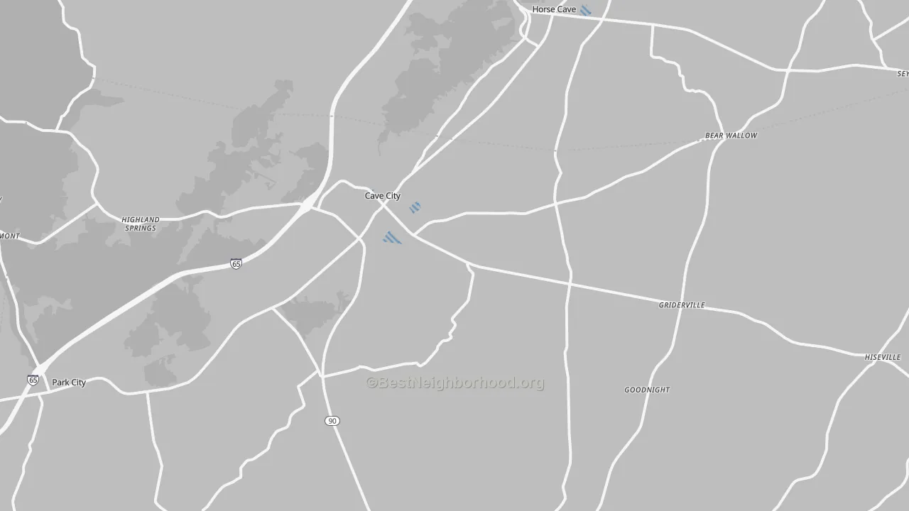 Transit Grade map of Cave City, KY