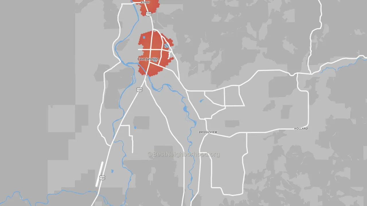 Transit Grade map of Cave Junction, OR