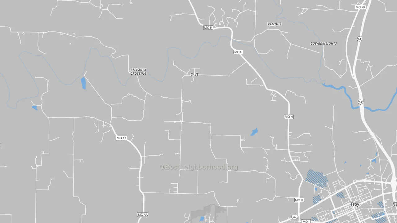 Transit Grade map of Cave, MO