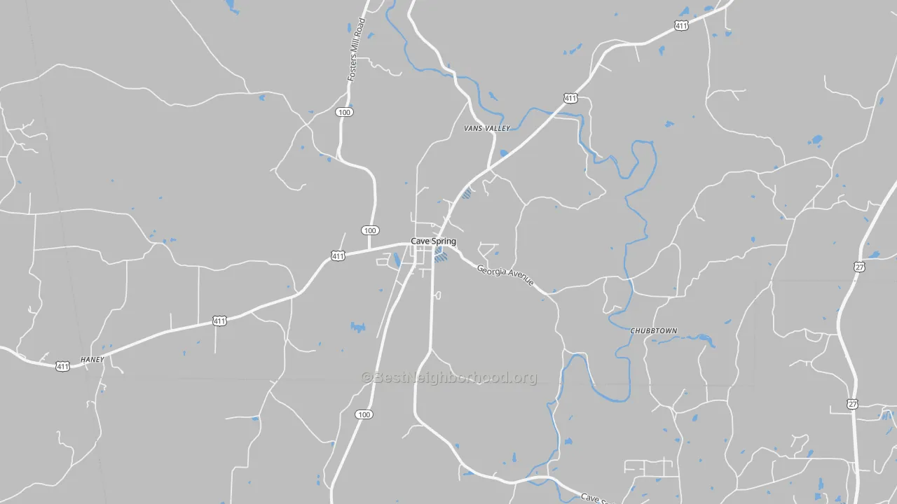 Transit Grade map of Cave Spring, GA