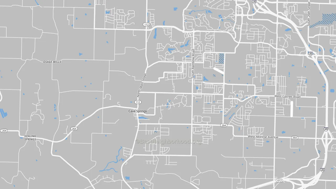 Transit Grade map of Cave Springs, AR