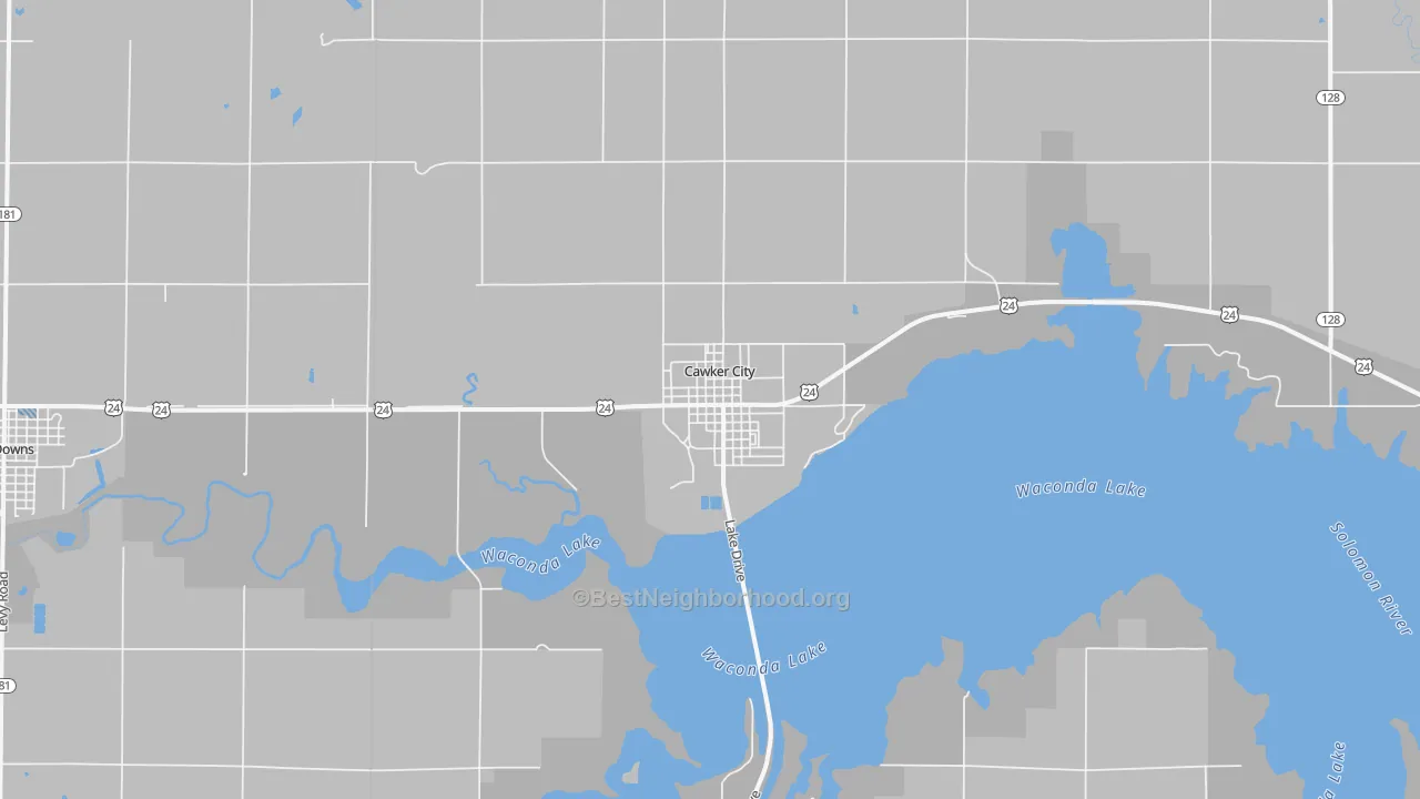 Transit Grade map of Cawker City, KS