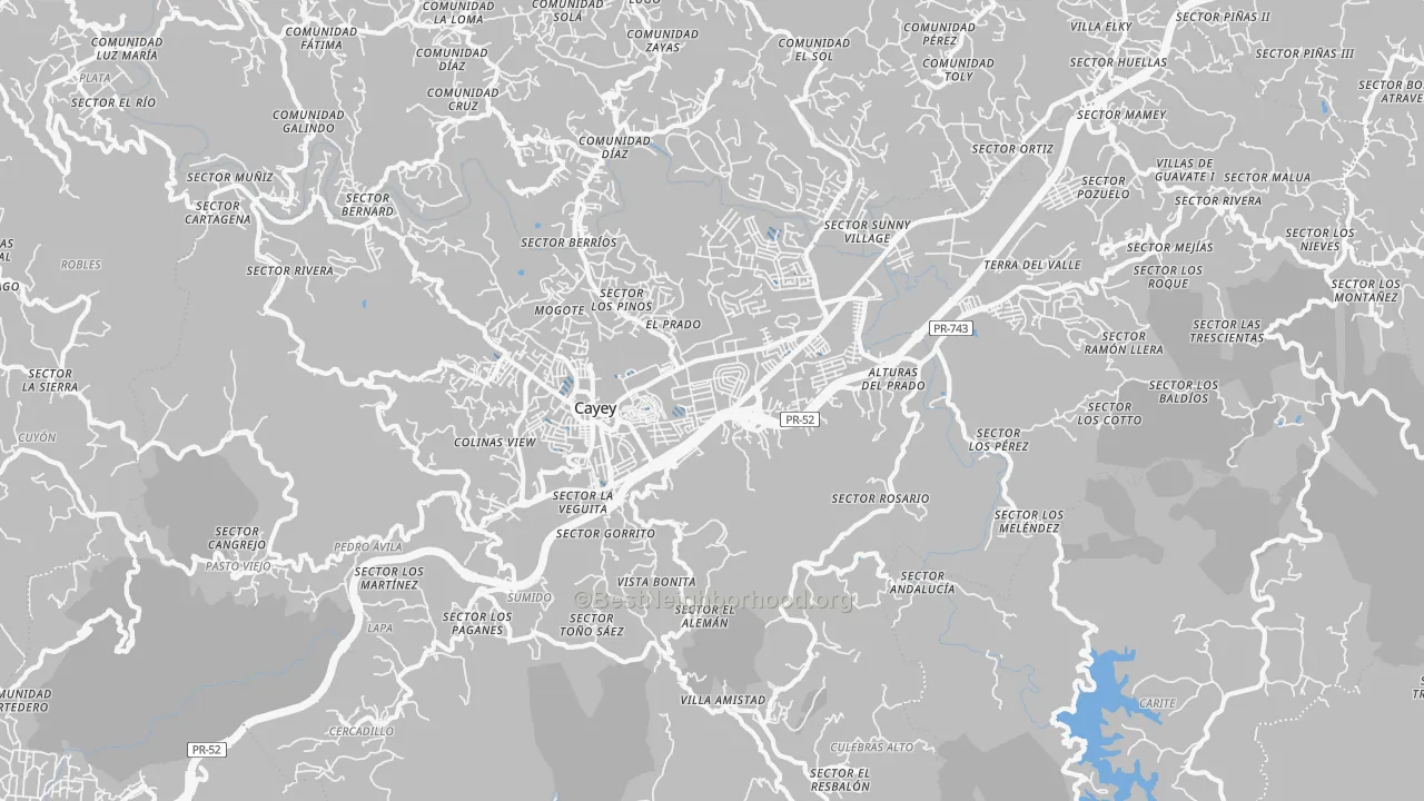 Transit Grade map of Cayey, PR